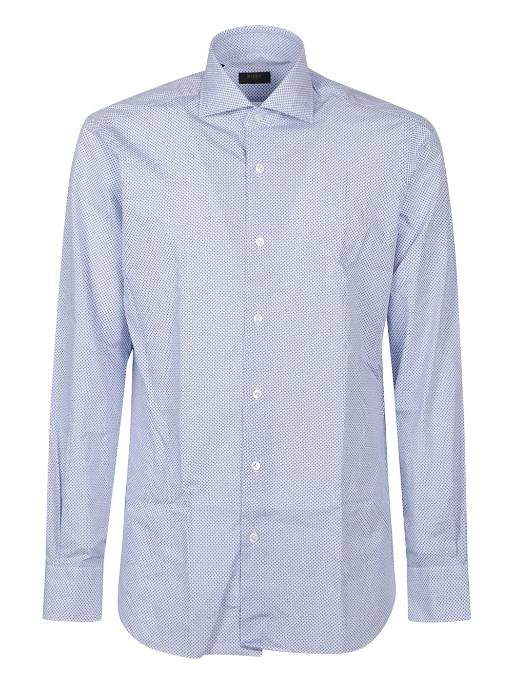 Barba micro-pattern cotton shirt | Blue | Image 1