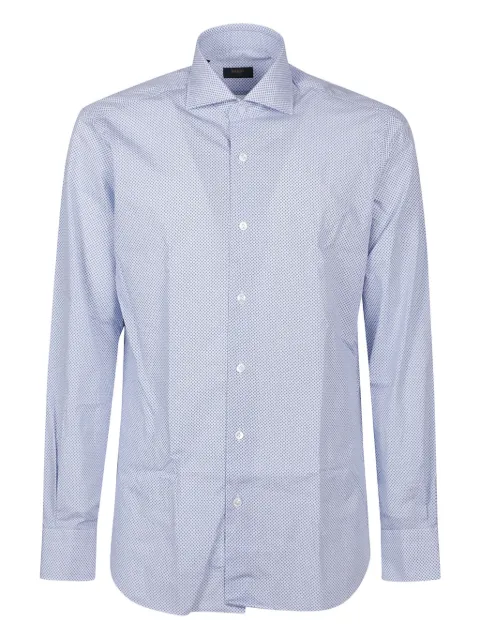 Barba micro-pattern cotton shirt