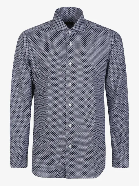 Barba geometric cotton shirt