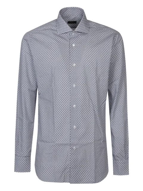 Barba geometric-print cotton shirt