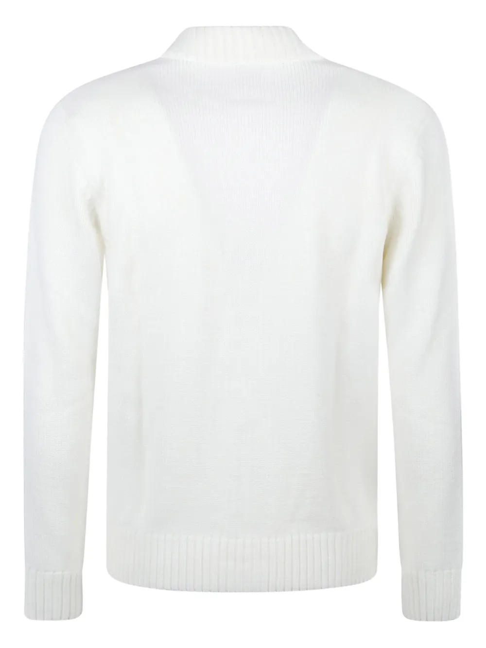 Eleventy High-neck Button Cardigan In White