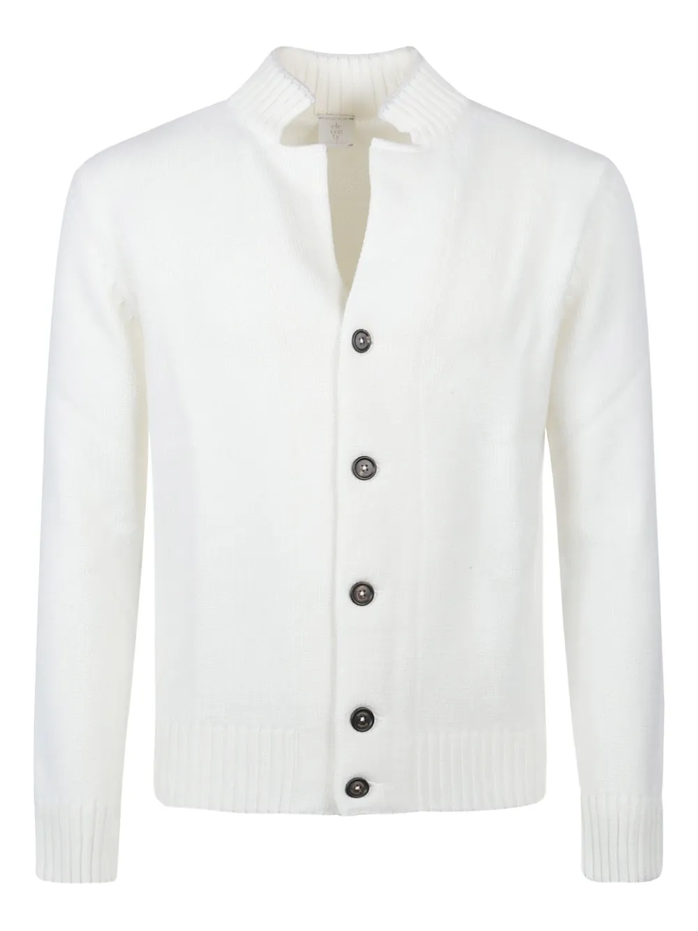 Eleventy High-neck Button Cardigan In White