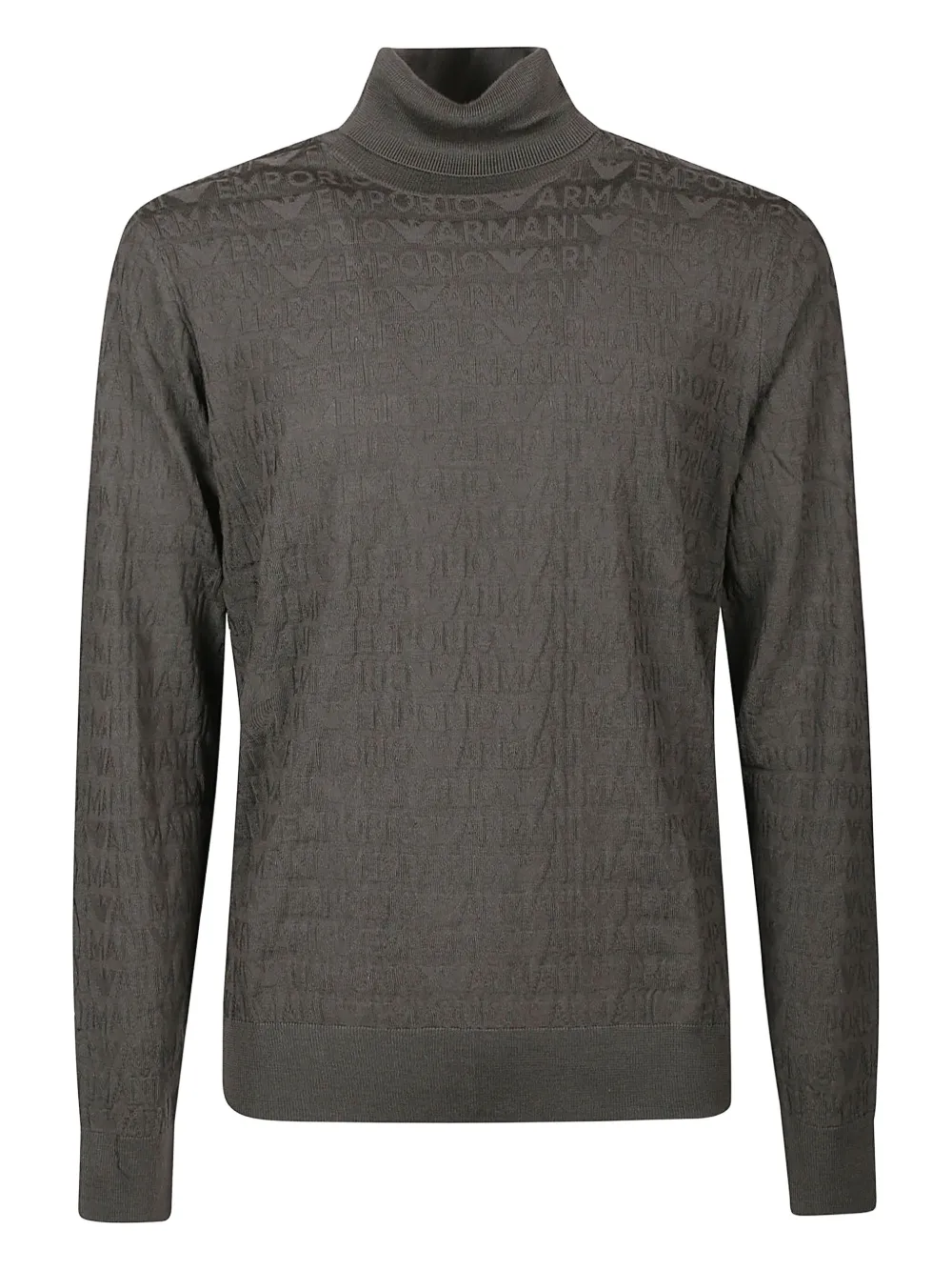 Emporio Armani embossed logo turtleneck sweater | Grey | Image 1