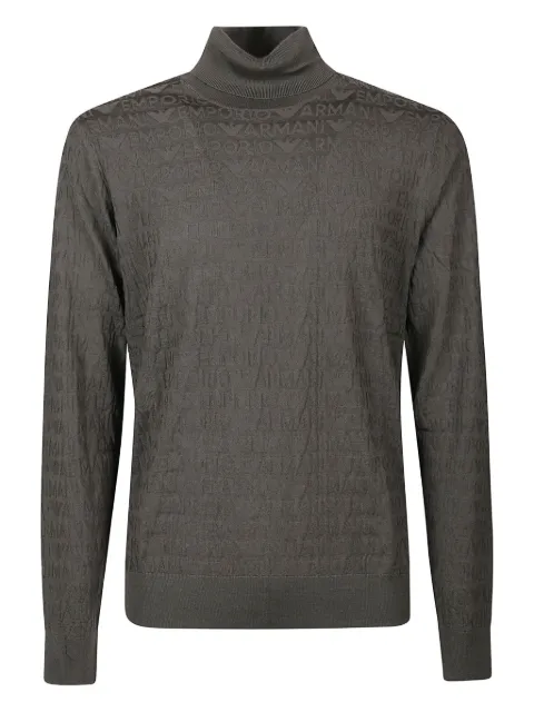 Emporio Armani embossed logo turtleneck sweater