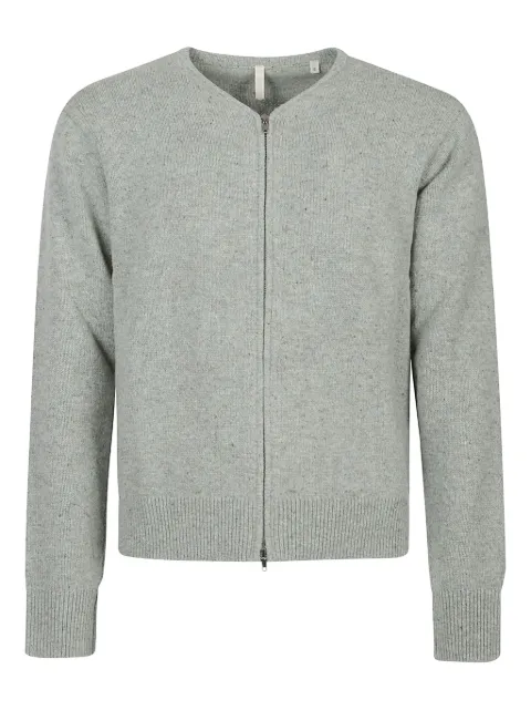 Sunflower Donegal zip-front merino cardigan
