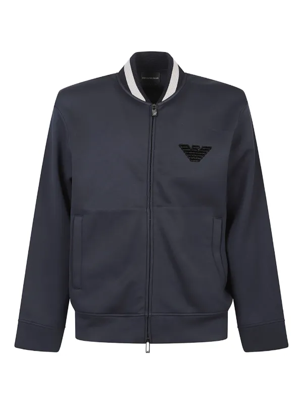 Emporio Armani ジップアップ ボンバージャケット | ブルー | FARFETCH JP