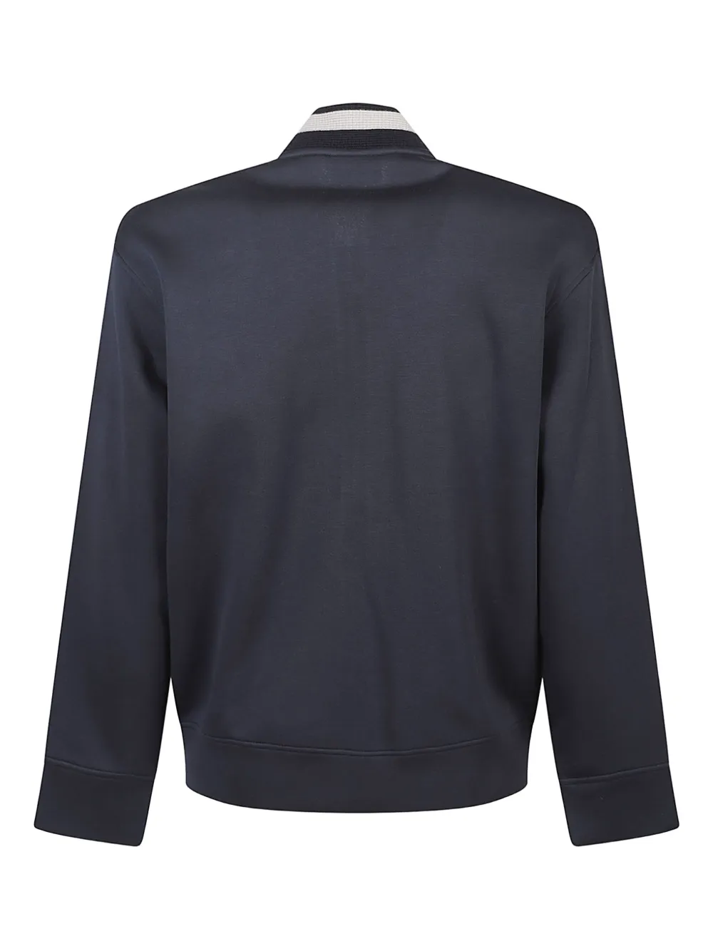 Emporio Armani Logo Zip-up Sweatshirt Featuring Front Pockets In Blue