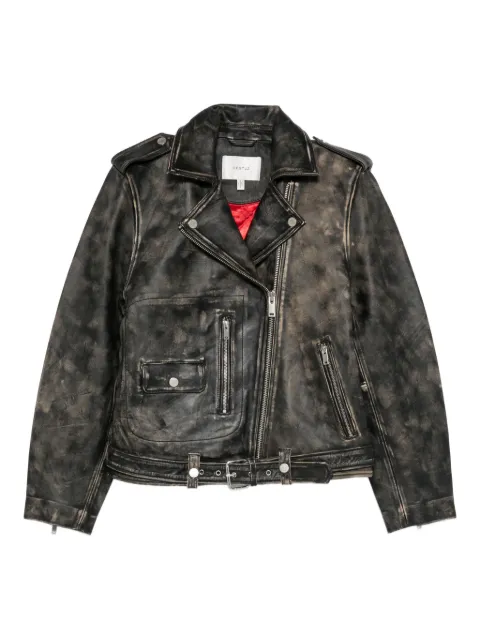 Gestuz belted leather jacket