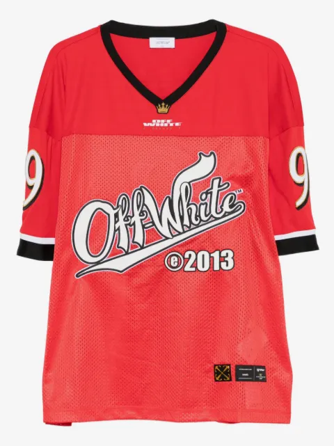 Off-White playera de malla con logo estampado