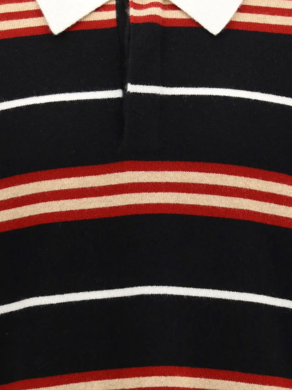 Guest In Residence Striped Polo Shirt In Black