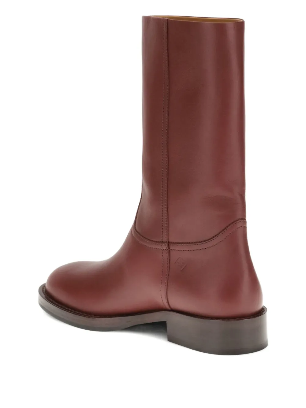 Loro Piana leather mid-calf boots Rood