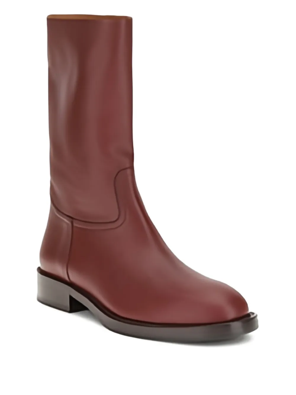 Loro Piana leather mid-calf boots Rood