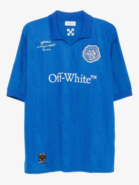 Off-White lion-patch polo-collar T-shirt