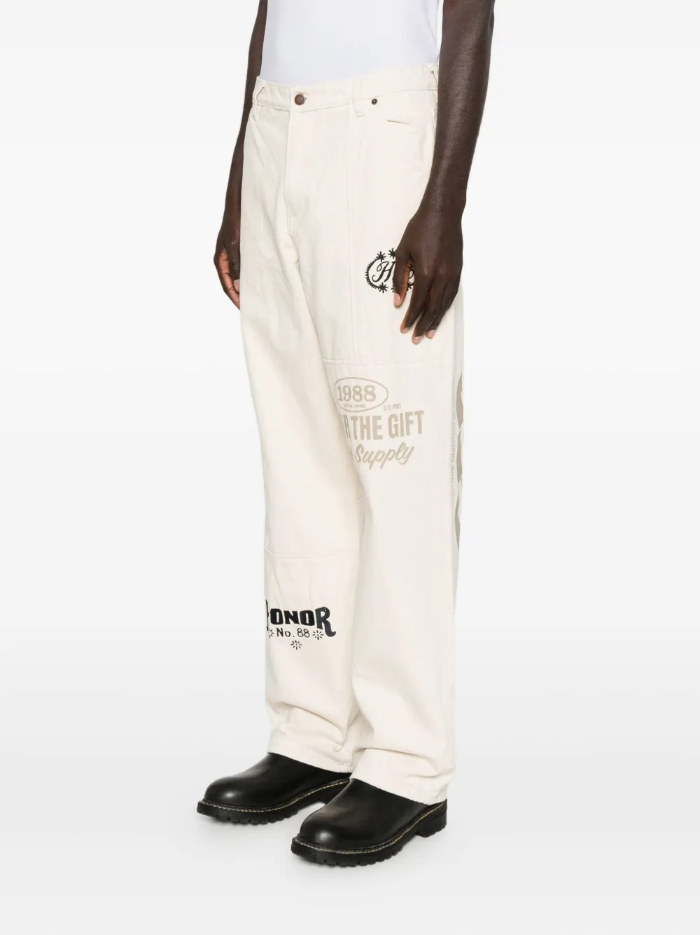 Honor The Gift Broek met logoprint Beige