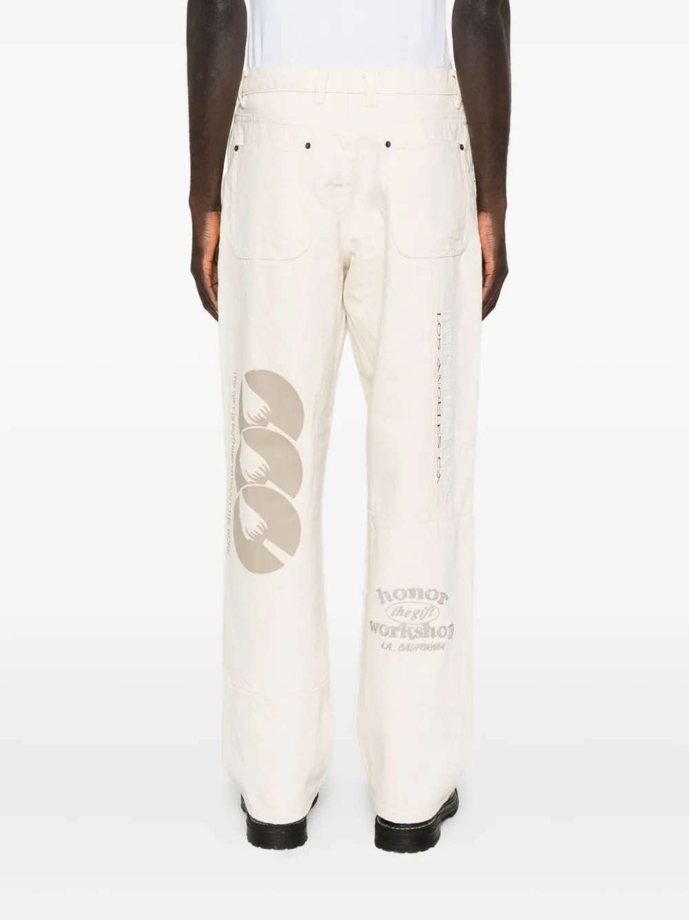 Honor The Gift Broek met logoprint Beige