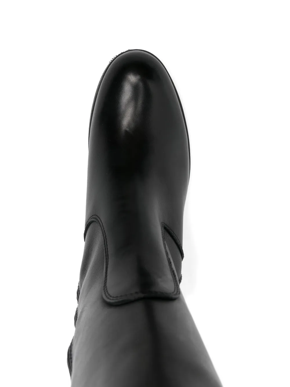 Progetto Block-heel Leather Boots In Black