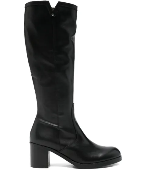 Progetto block-heel leather boots