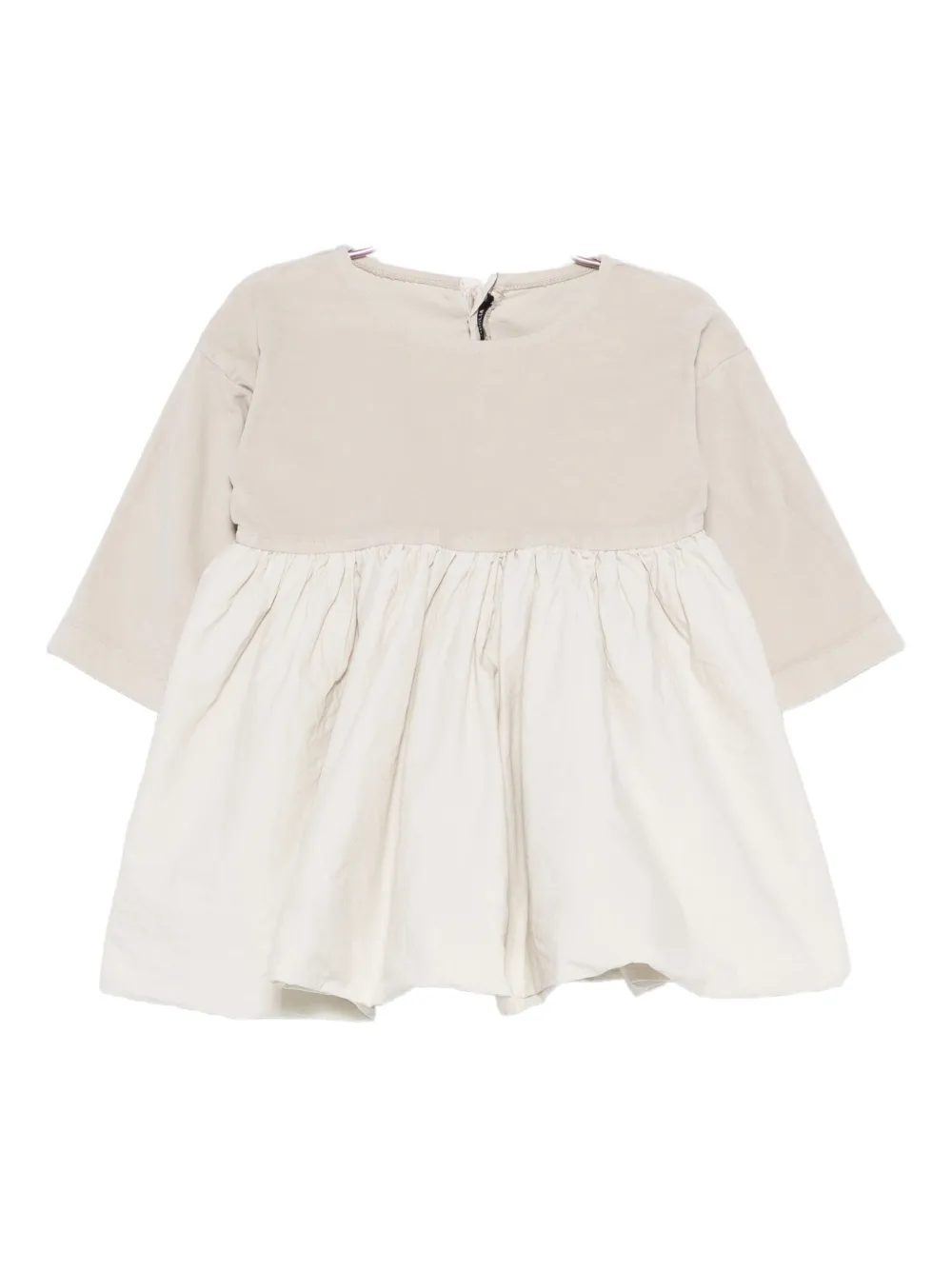 Album Di Famiglia Kids gathered-detail dress | Neutrals | Image 1