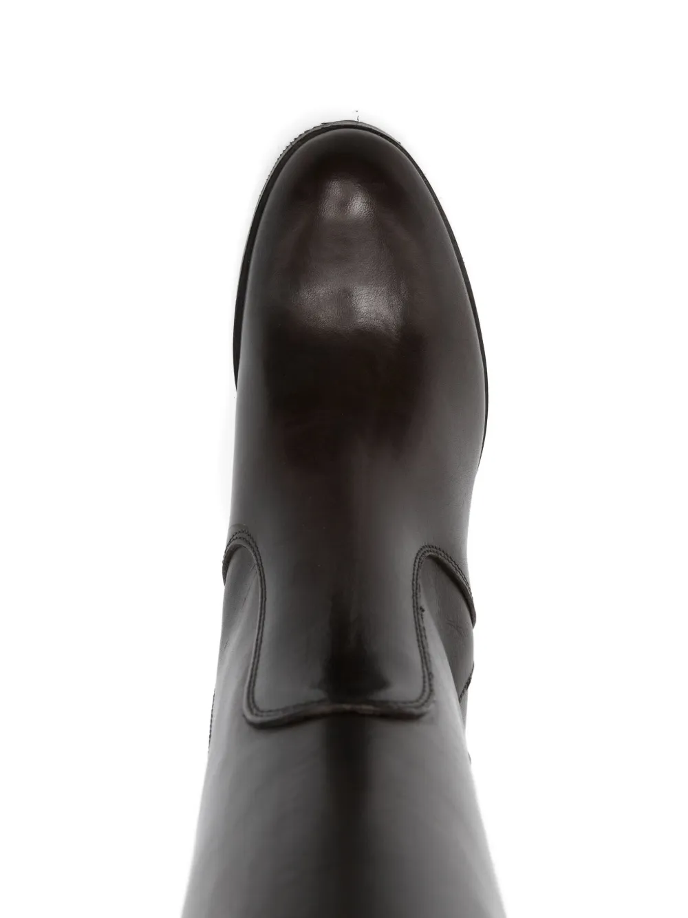 Progetto Block-heel Leather Boots In Brown