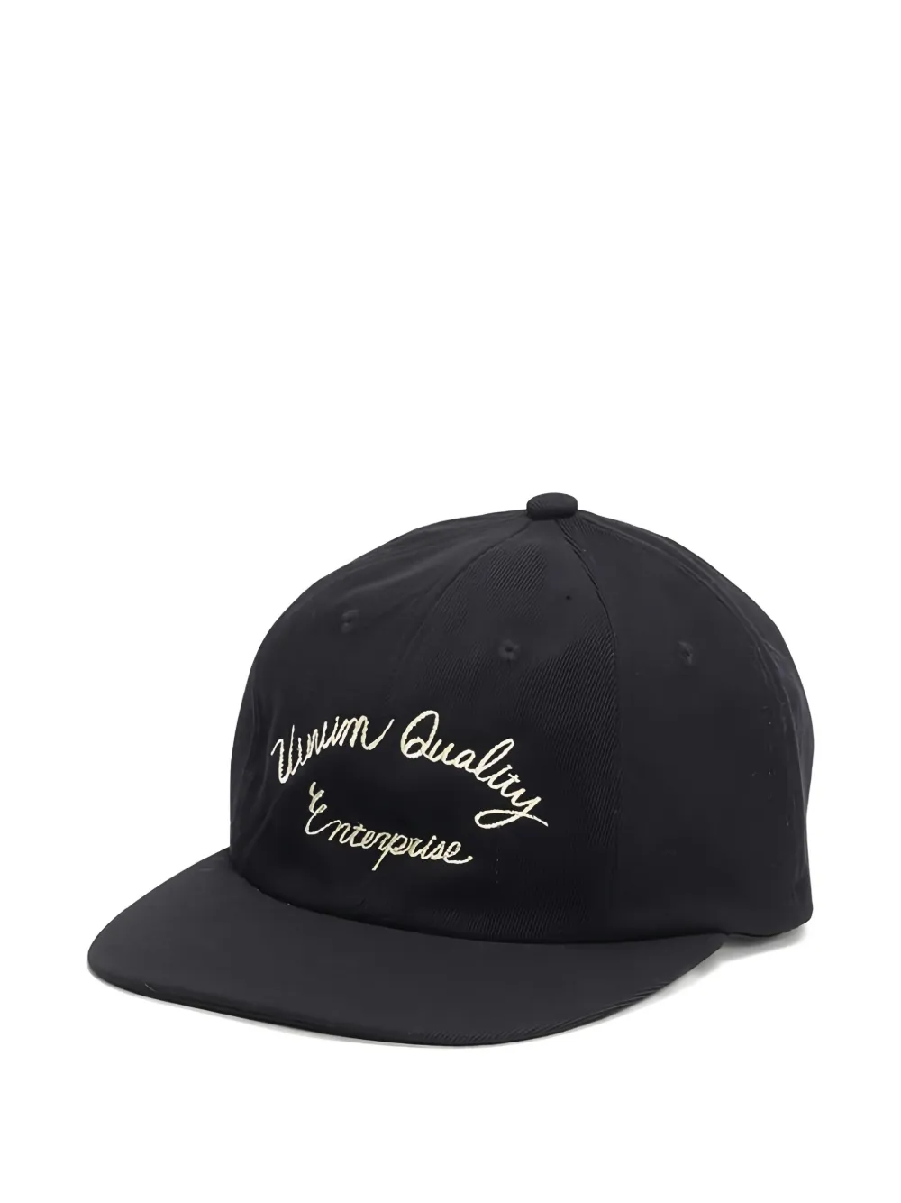 visvim logo-detail wool-linen cap - ブラック visvim logo-detail wool-linen cap - ブラック