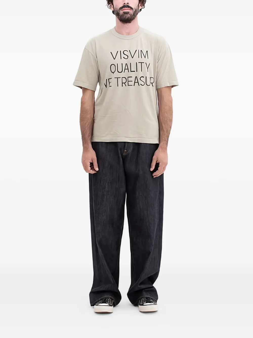 Visvim T-shirt met logoprint - Beige