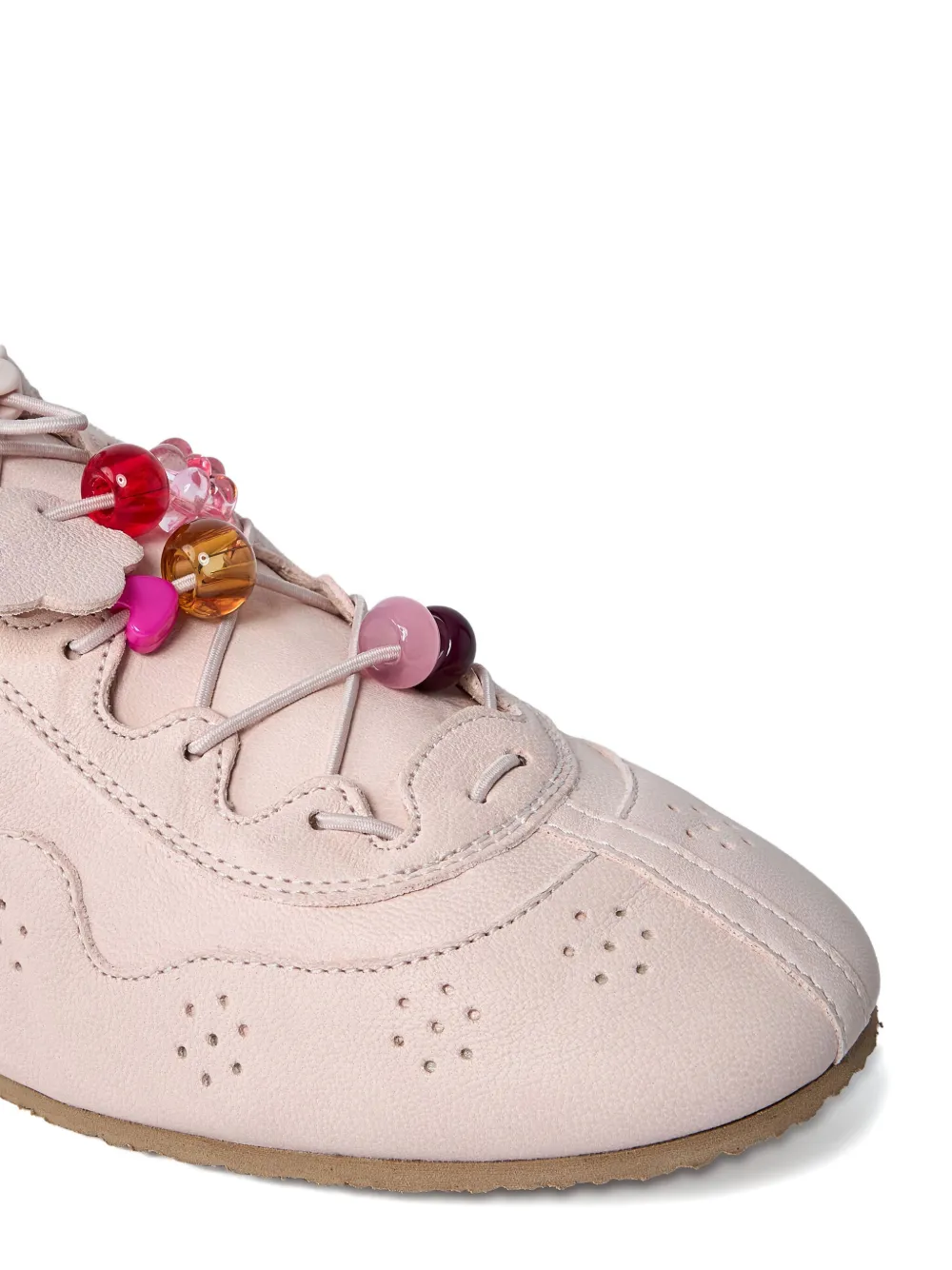 Cecilie Bahnsen Leren sneakers met kralen Roze