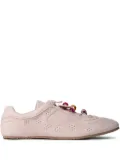 Cecilie Bahnsen beaded lace-up leather sneakers - Pink