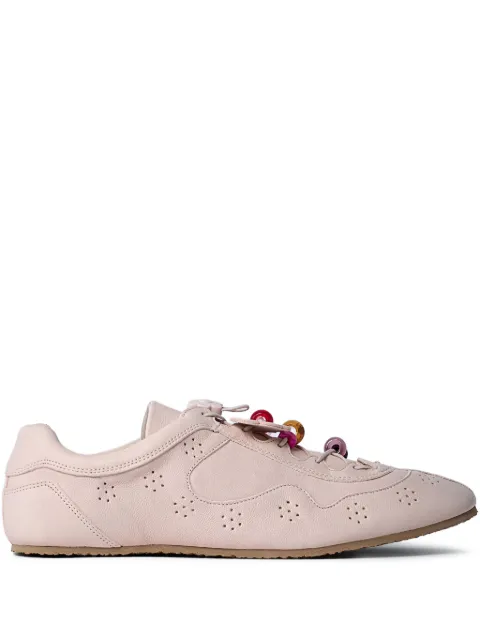 Cecilie Bahnsen beaded lace-up leather sneakers