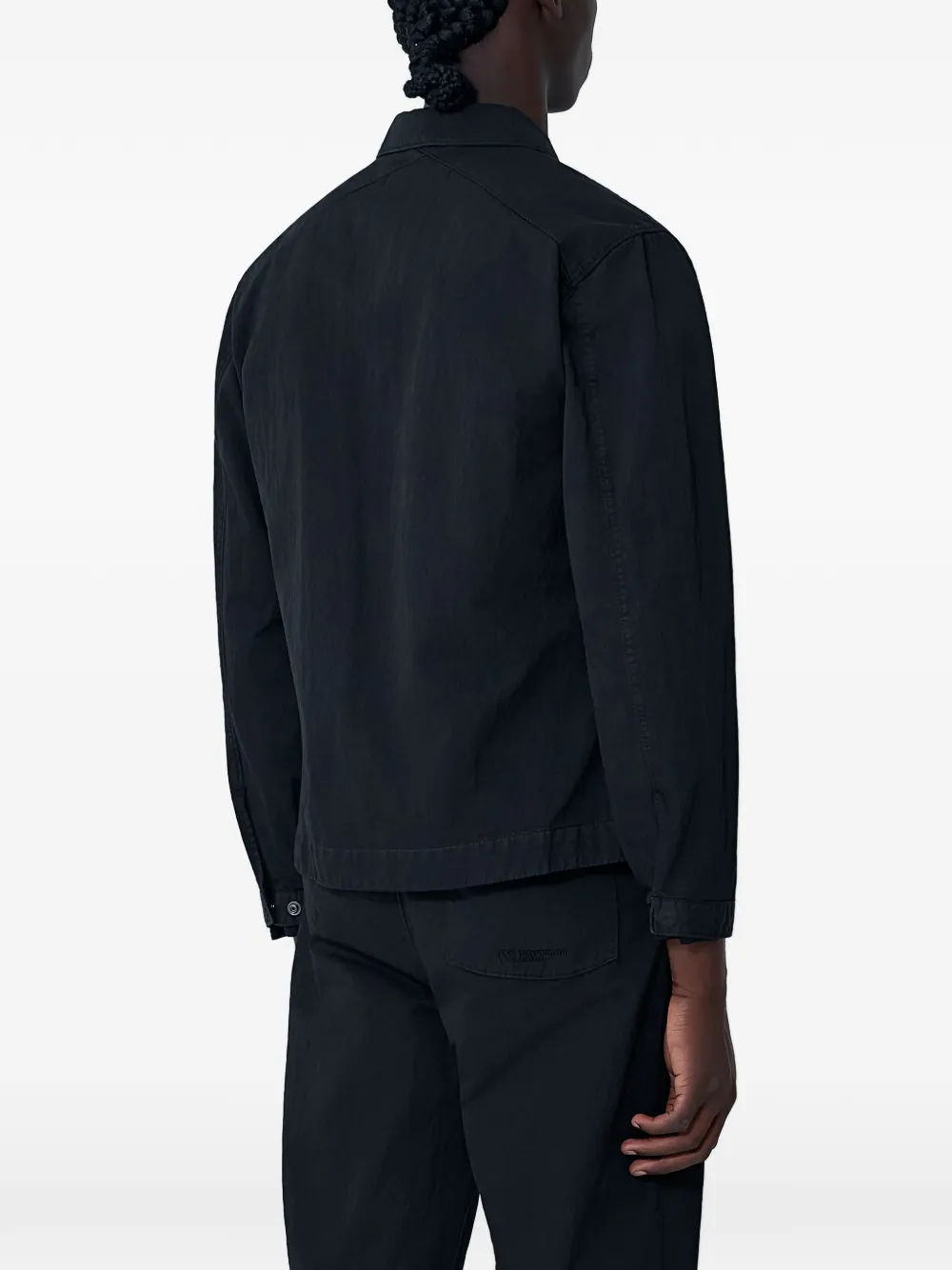  Moos Studio Gabardine Pocketed Shirt Jacket - Black 