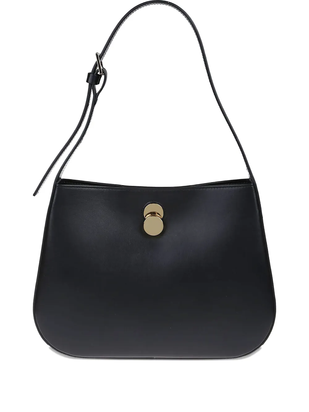Fabiana Filippi Curved Leather Shoulder Bag In Black