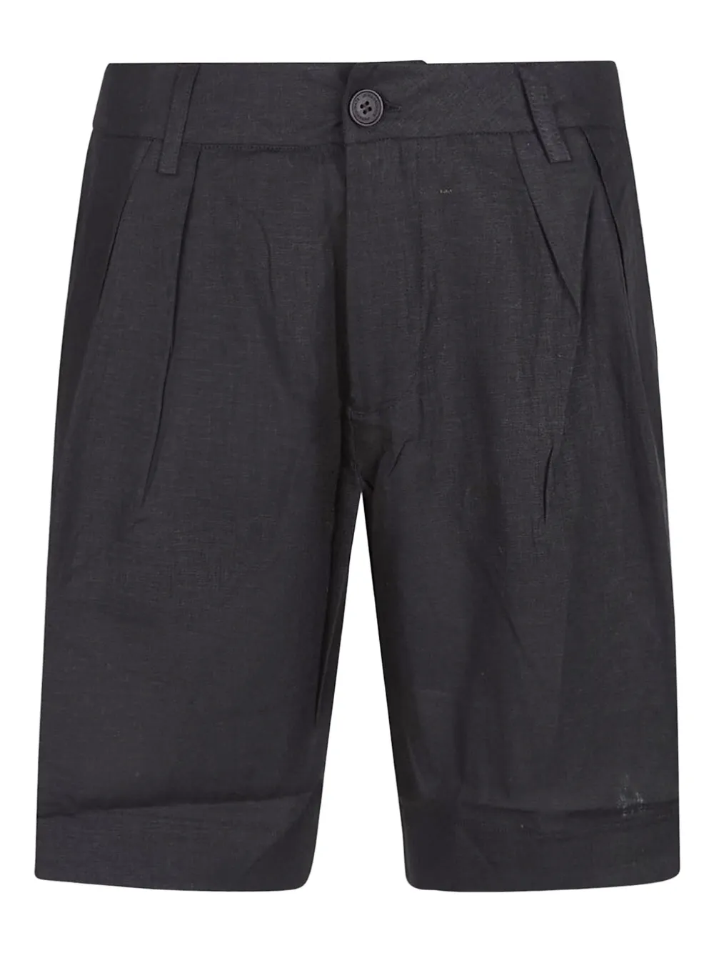 HINNOMINATE pleated linen shorts | Black | Image 1