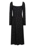 MAR DE MARGARITAS square-neck floral-print dress - Black