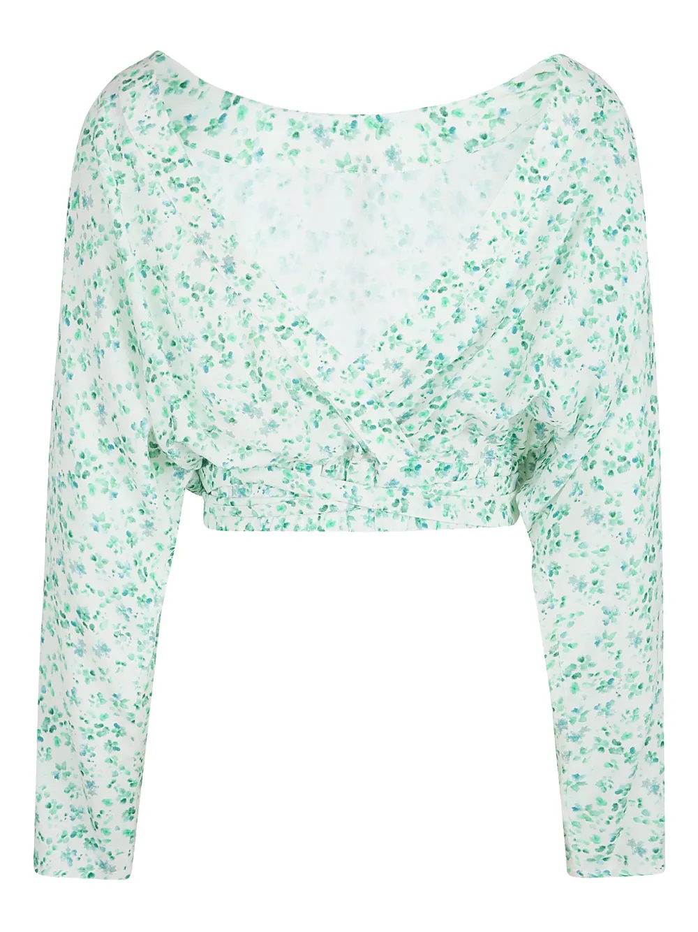 MAR DE MARGARITAS Wikkelblouse met bloemenprint - Groen