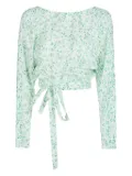 MAR DE MARGARITAS floral-print wrap blouse - Green