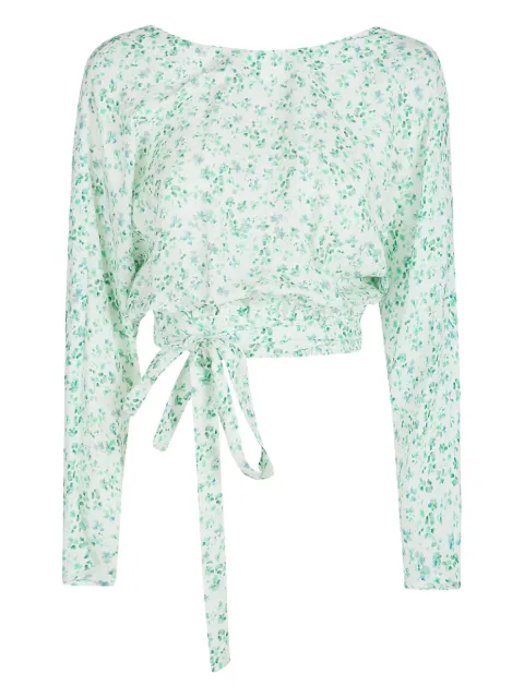 MAR DE MARGARITAS floral-print wrap blouse
