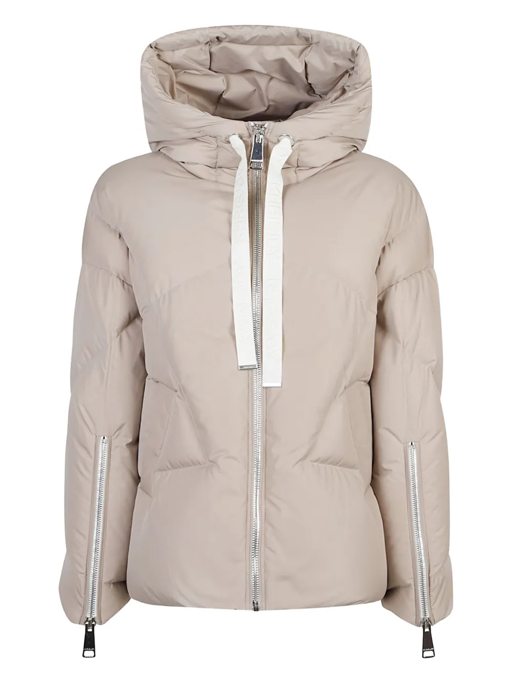 Khrisjoy Iconic Milano Hooded Quilted Jacket In Neutral