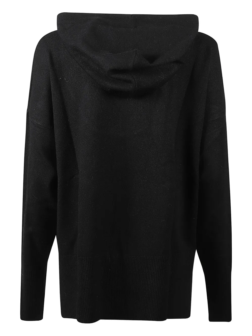 Hinnominate Hooded Ribbed-hem Sweater In Black
