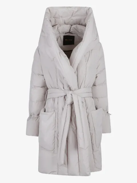 Moorer belted wrap coat