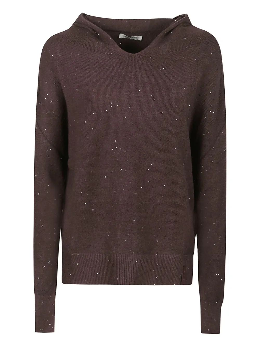 Hinnominate Sequin-embellished Hooded Sweater In Brown