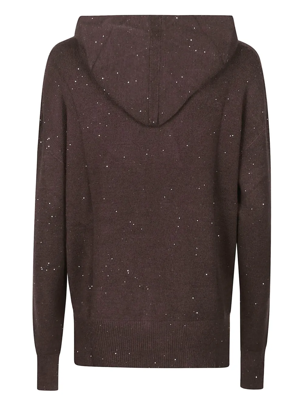 Hinnominate Sequin-embellished Hooded Sweater In Brown