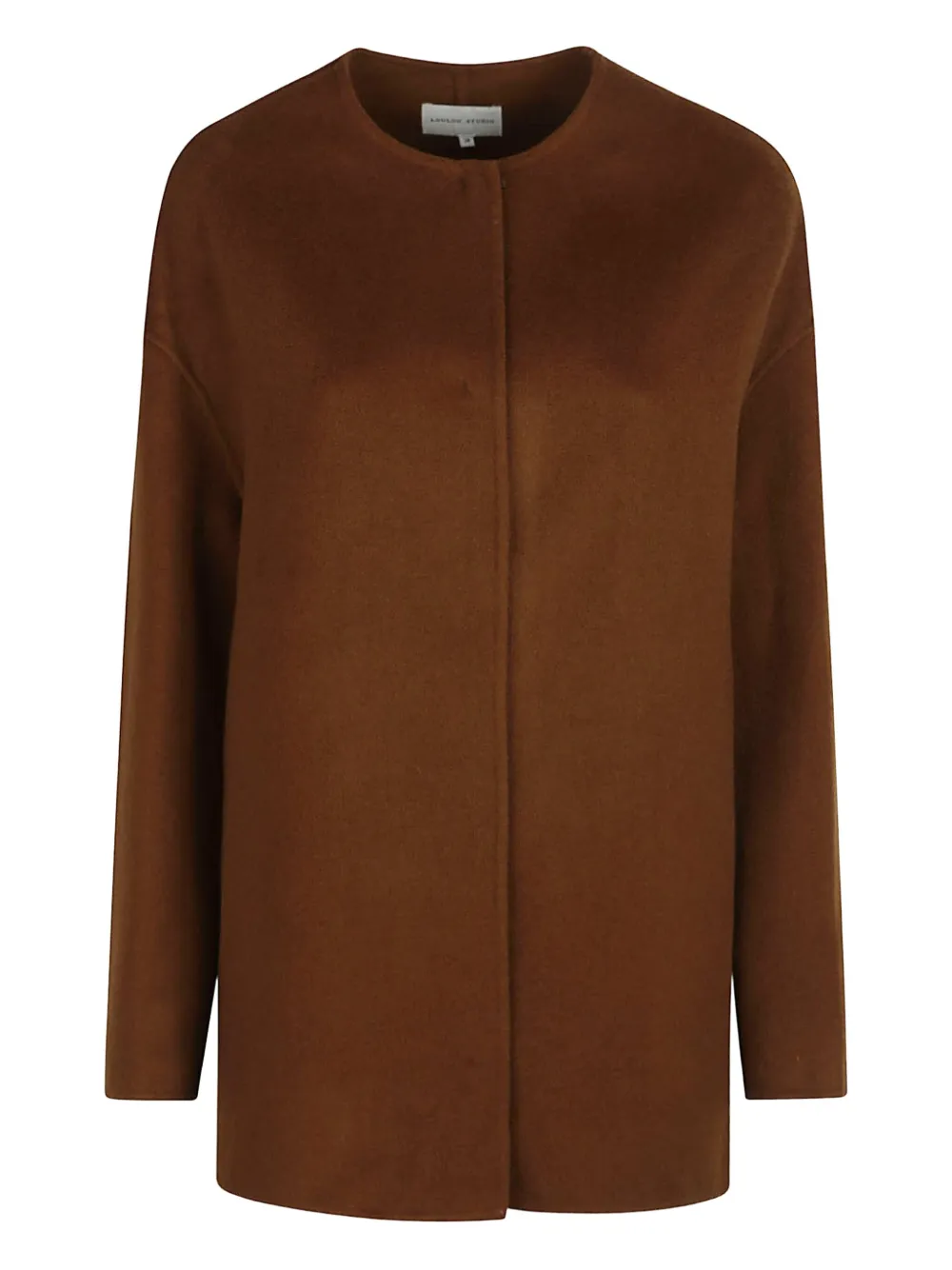 Loulou De Saison Round-neck Wool Coat In Brown
