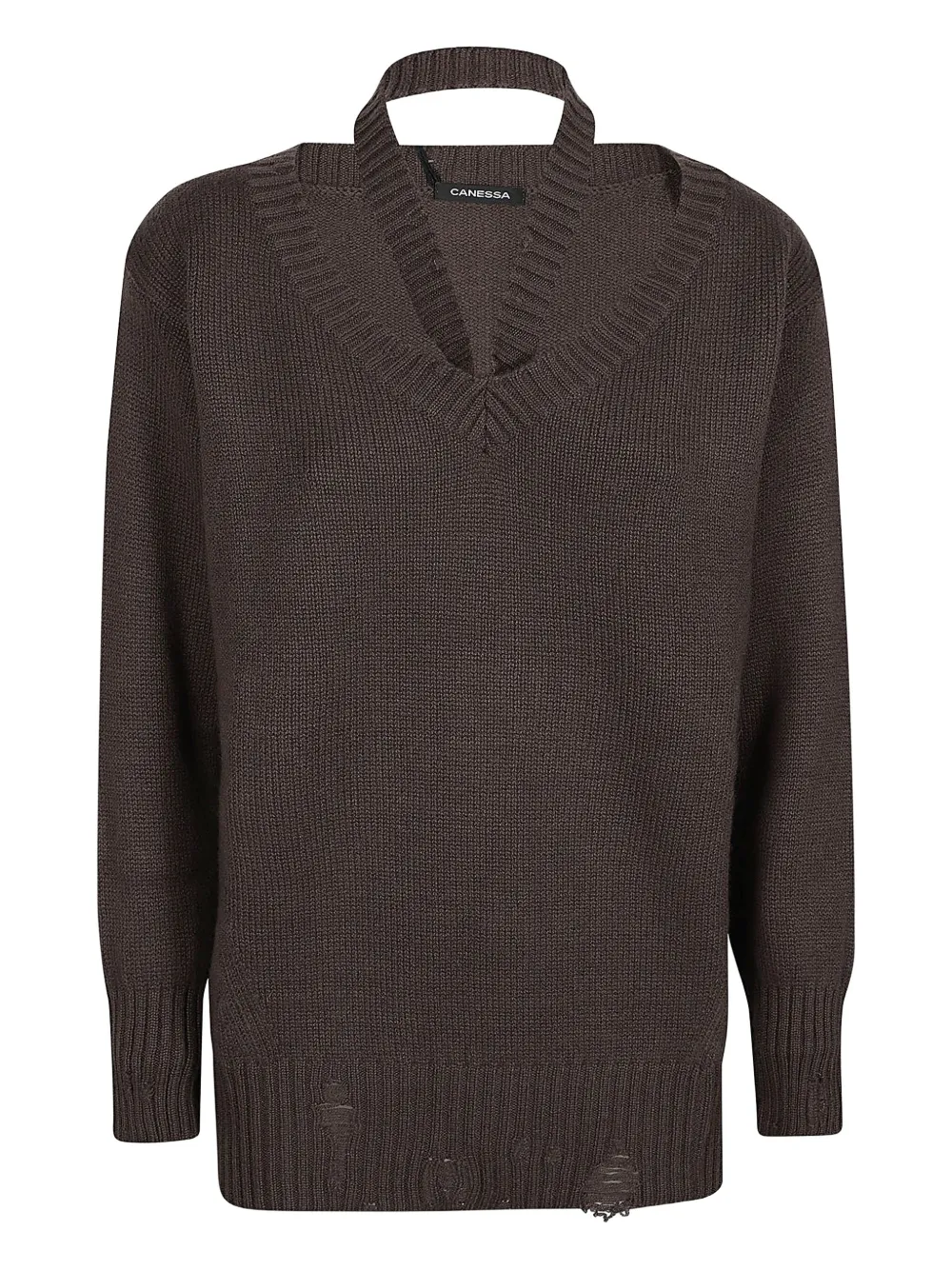 Canessa V-neck cashmere sweater - Marrone