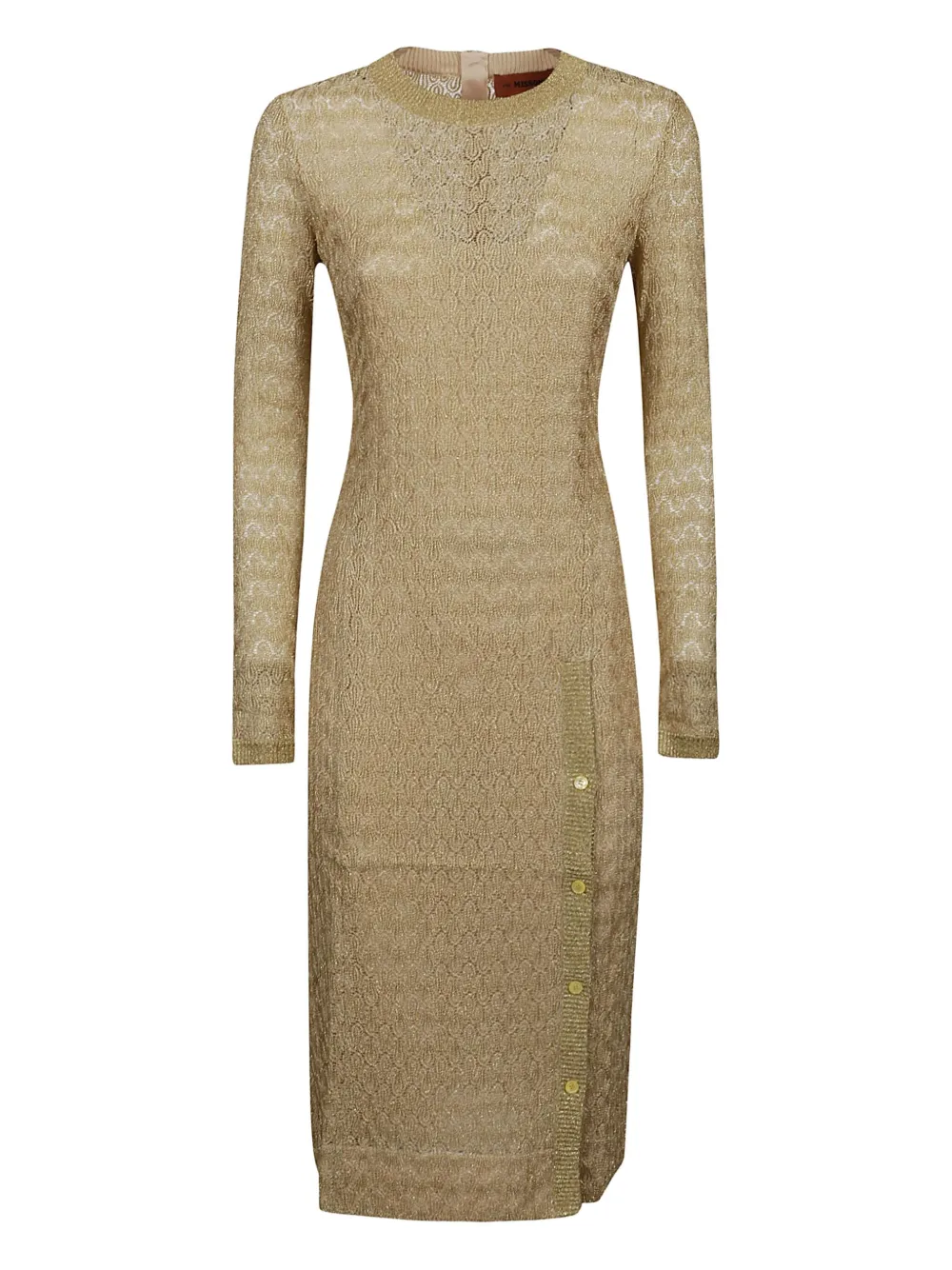 Missoni knitted button-fastening midi dress - ゴールドトーン Missoni knitted button-fastening midi dress - ゴールドトーン
