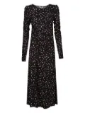 MAR DE MARGARITAS floral-print puff-sleeve dress - Black