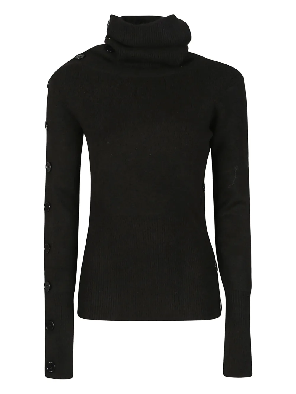 Patrizia Pepe high-neck button-detail sweater | Black | Image 1