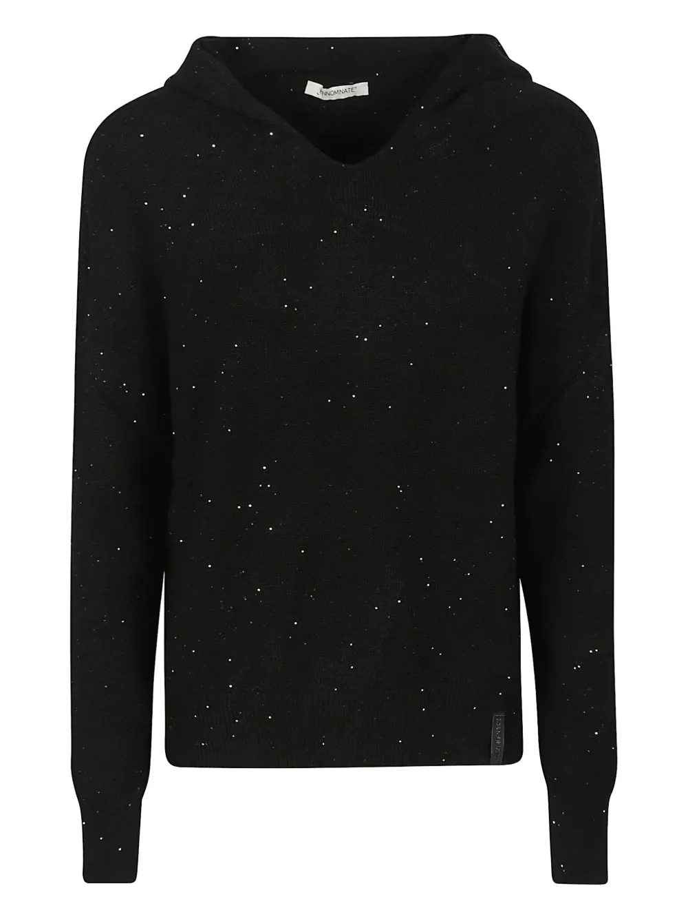 Hinnominate Sequin-embellished Hooded Sweater In Black