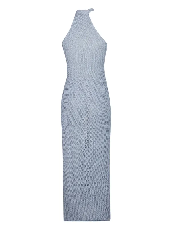 sachin and babi light blue dress Express Date Night,Cocktail & Party,Casual,Work Pleated Mock Neck Midi  Sweater Dress Neutral Women's L main image 1