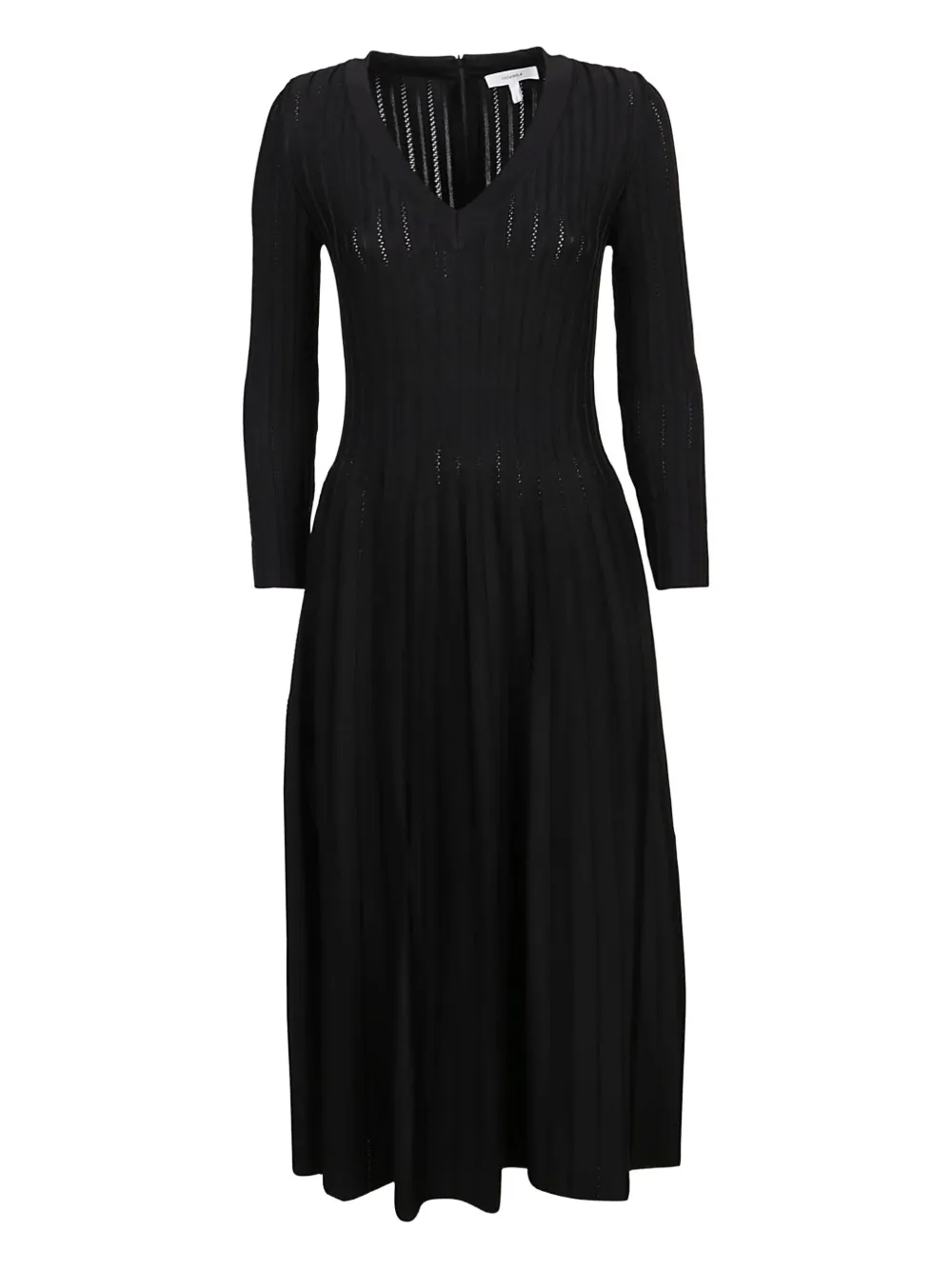 Casasola ribbed v-neck dress - ブラック Casasola ribbed v-neck dress - ブラック