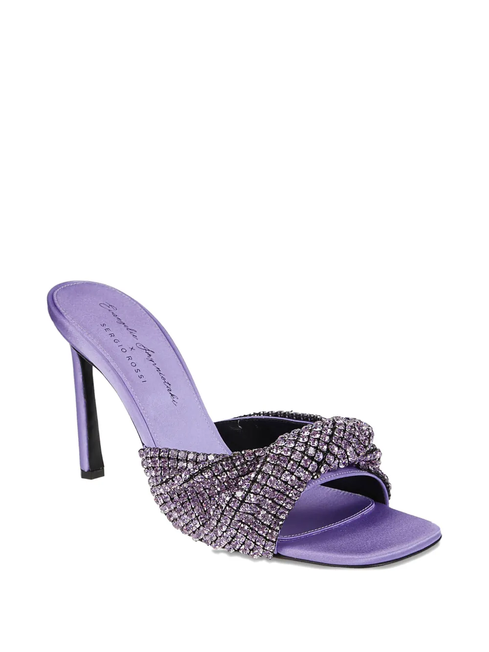 Sergio Rossi 115mm crystal-embellished satin sandals Purple