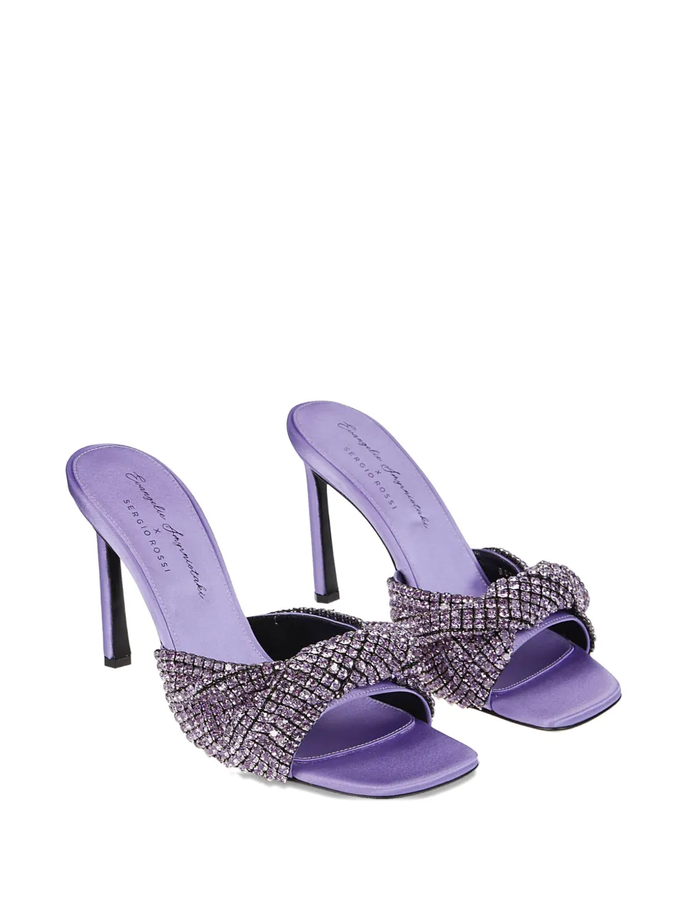 Sergio Rossi 115mm crystal-embellished satin sandals Purple